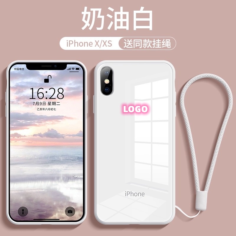 Ốp Điện Thoại Kính Cường Lực Viền Silicone Mềm Chống Trầy Xước Cho iPhone X XS XR 11 8 7 PLUS 11-11pro-11promax
