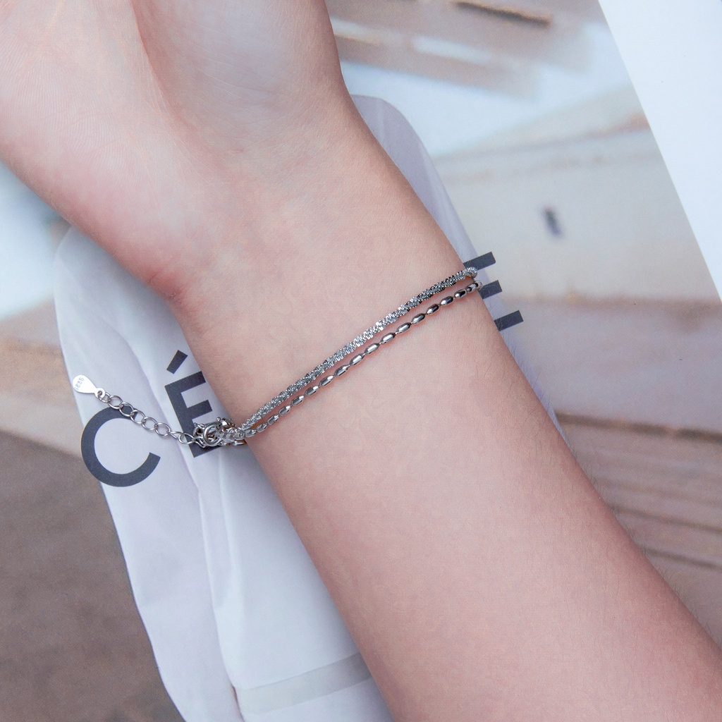 BAMOER Vòng Đeo Tay Xi bạc 925 KiểU DáNg Đơn GiảN Cho CặP Đôi