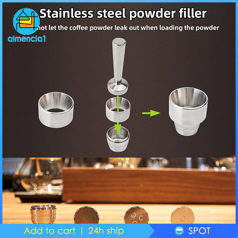 [ALMENCLA1]Stainless Steel Coffee Capsule Coffee Pod w/ Lid Refillable &amp; Reusable