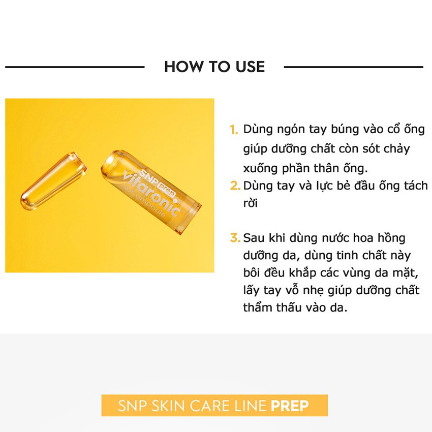 Tinh Chất Dưỡng Trắng 7 Ngày SNP Prep Vitaronic SOS Ampoule Mờ Thâm Trắng Da Ngăn Nám Hộp 7 Ống