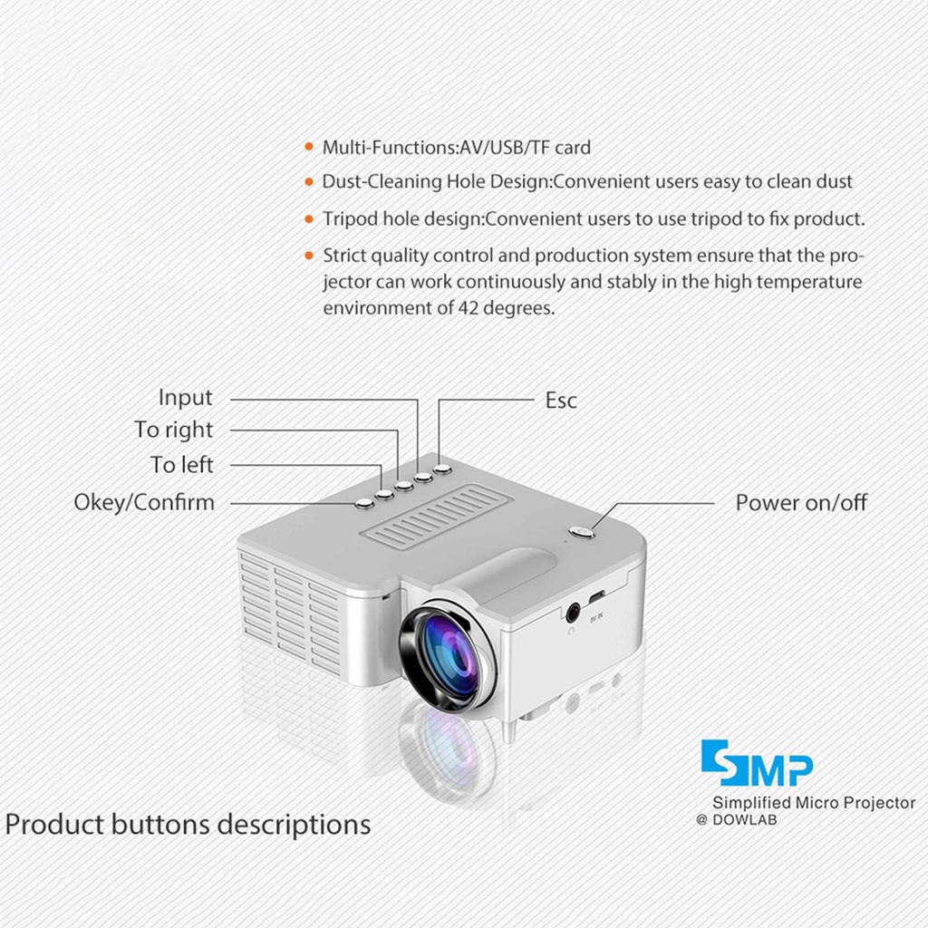Máy Chiếu Mini Bbqz01 HD 1080P Hỗ Trợ Đa Ứng Dụng