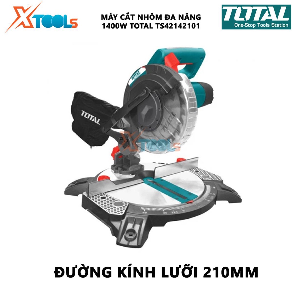 Máy cắt nhôm gỗ đa năng TOTAL TS42142101 Máy cưa đa năng Nguồn vào 1400W Tốc độ không tải 5000rpm cắt cơ khí, vật liệu