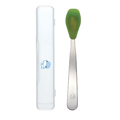Muỗng ăn dặm cho bé bằng inox đầu bọc silicone ku.ku duckbill Ku5466