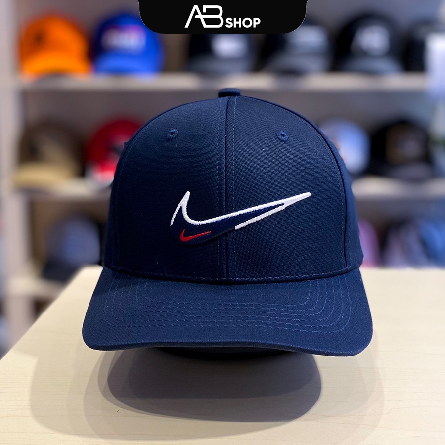Mũ Lưỡi Trai Nike Cao Cấp Nón Thời Trang Trắng Xanh Logo Cách Điệu AB-30182