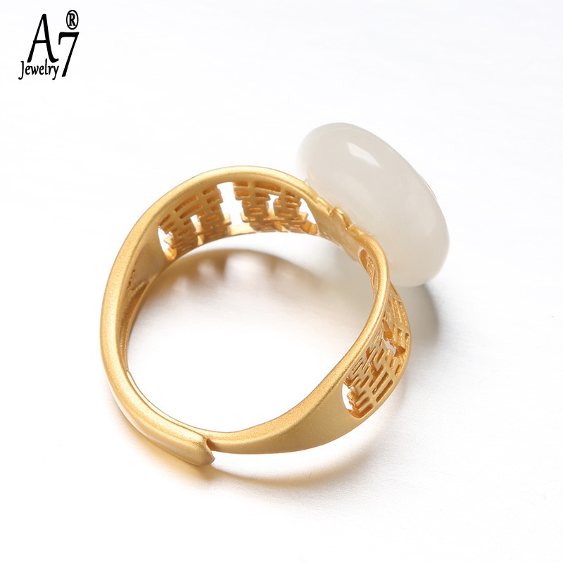 Nhẫn Mạ Bạc 925 Đính Đá Ngọc Bích A7Jade Làm Quà Tặng Cho Mẹ