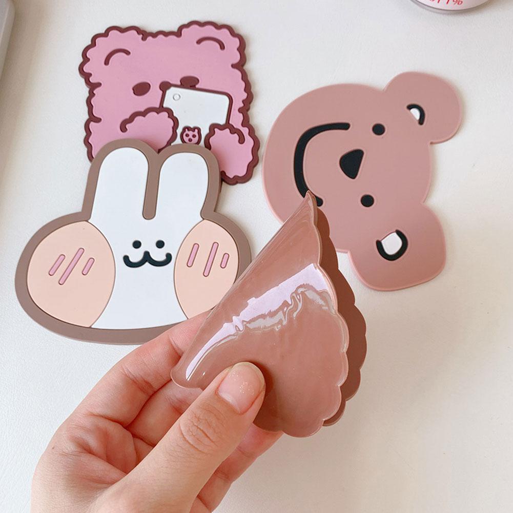 Mới Đế Lót Ly Silicon Mềm Hình Thỏ / Gấu Kiểu Nhật Bản Sáng Tạo P1A5