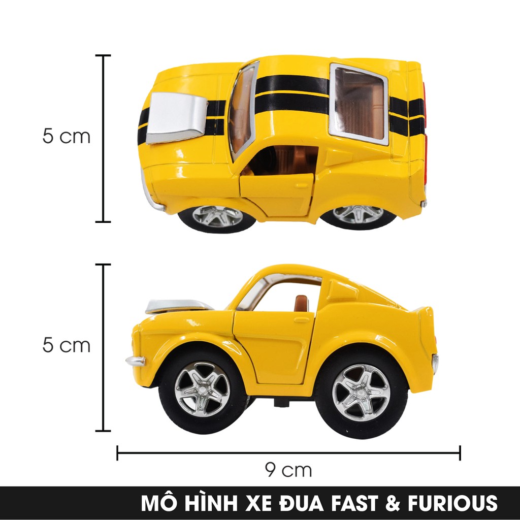 Ô tô mô hình tỷ lệ 1:36 xe đua Fast&Furious bánh đà chất liệu hợp kim đồ chơi an toàn cho bé lứa tuổi 3+