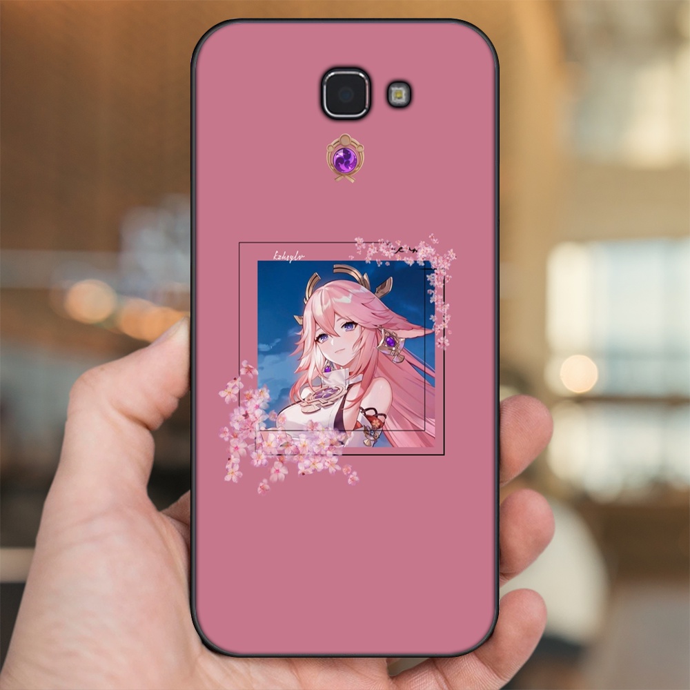 Ốp lưng Samsung J5 Prime, J7 Prime viền đen in hình Yae Miko Genshin Impact