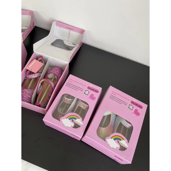 Giày công chúa bé gái Adamumu  Giày bệt phủ nhũ dễ thương 0922