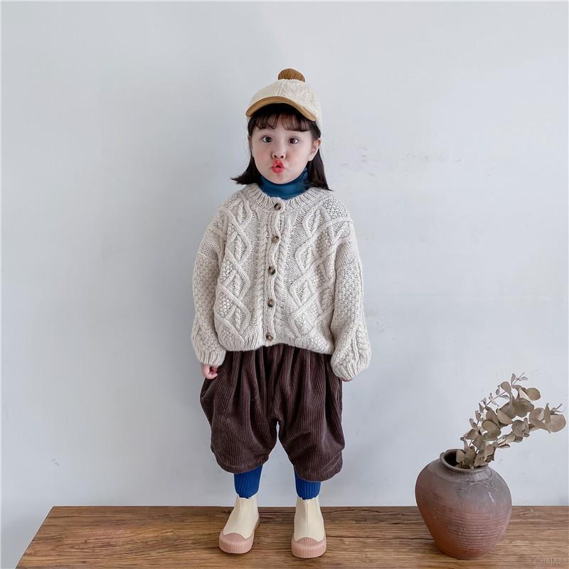 Áo khoác tay dài phối bèo kiểu retro Hàn Quốc dễ thương cho bé