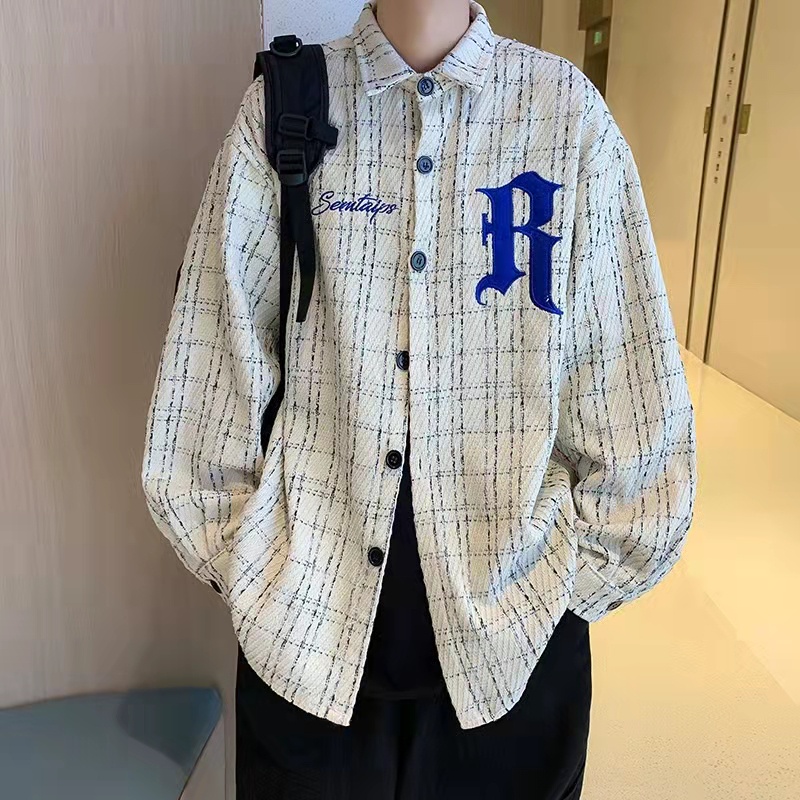 Áo Sơ Mi Caro Tay Dài Thời Trang Phong Cách Hàn Quốc Cho Nam Nữ fashion áo sơ mi unisex Simple áo khoác nam đẹp Sọc Fashion bomber jackets bigsize áo khoác bóng chày from rộng