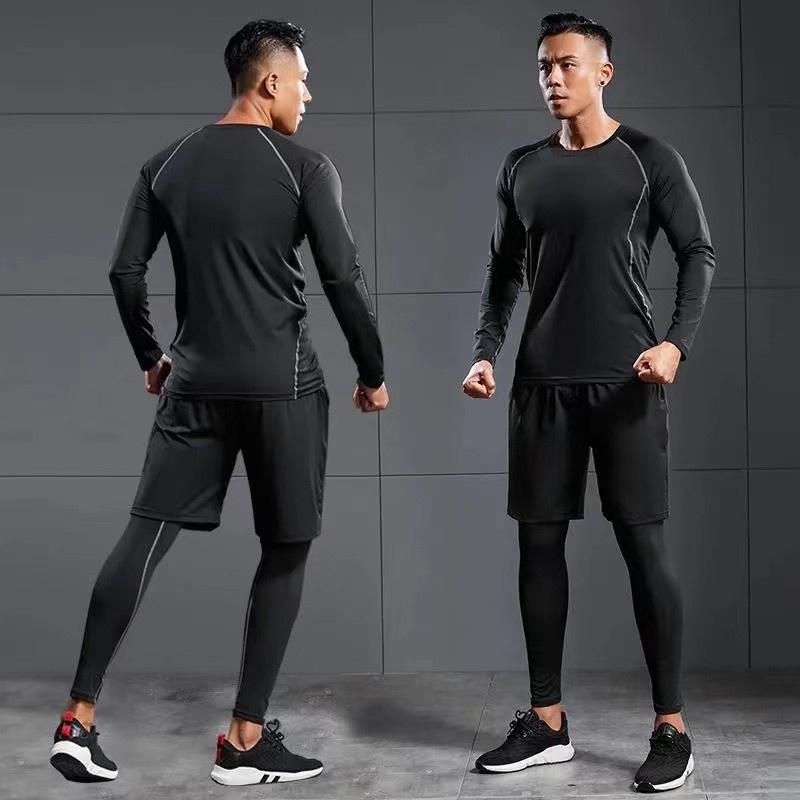 Bộ Đồ Bơi 3 Món Áo Tay Dài + Quần Short + Quần Nhanh Khô Dành Cho Nam