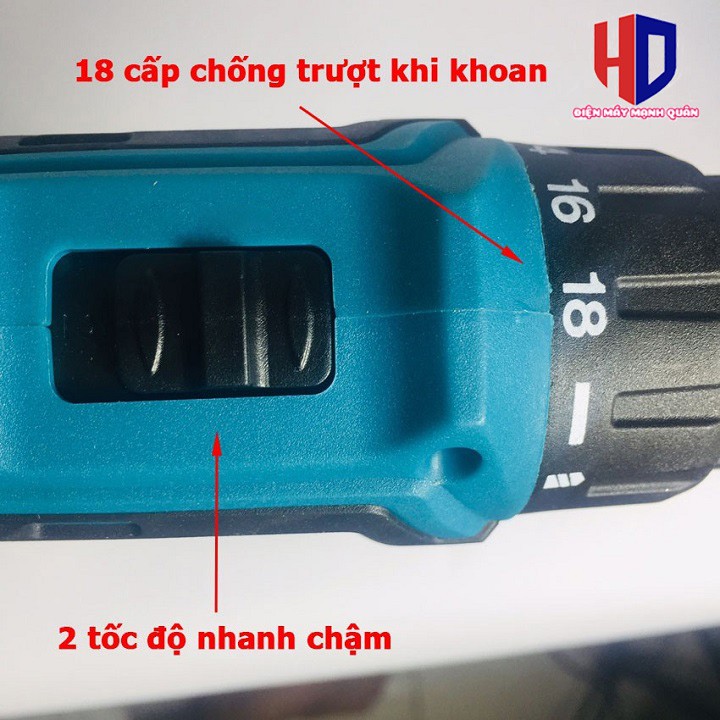 (LOẠI TỐT) KHOAN PIN BẮN VÍT MAKITAA 18V - 2 PIN CHUẨN - 3 CHỨC NĂNG CÓ BÚA - FULL PHỤ KIỆN - 100% LÕI ĐỒNG 24 MÓN