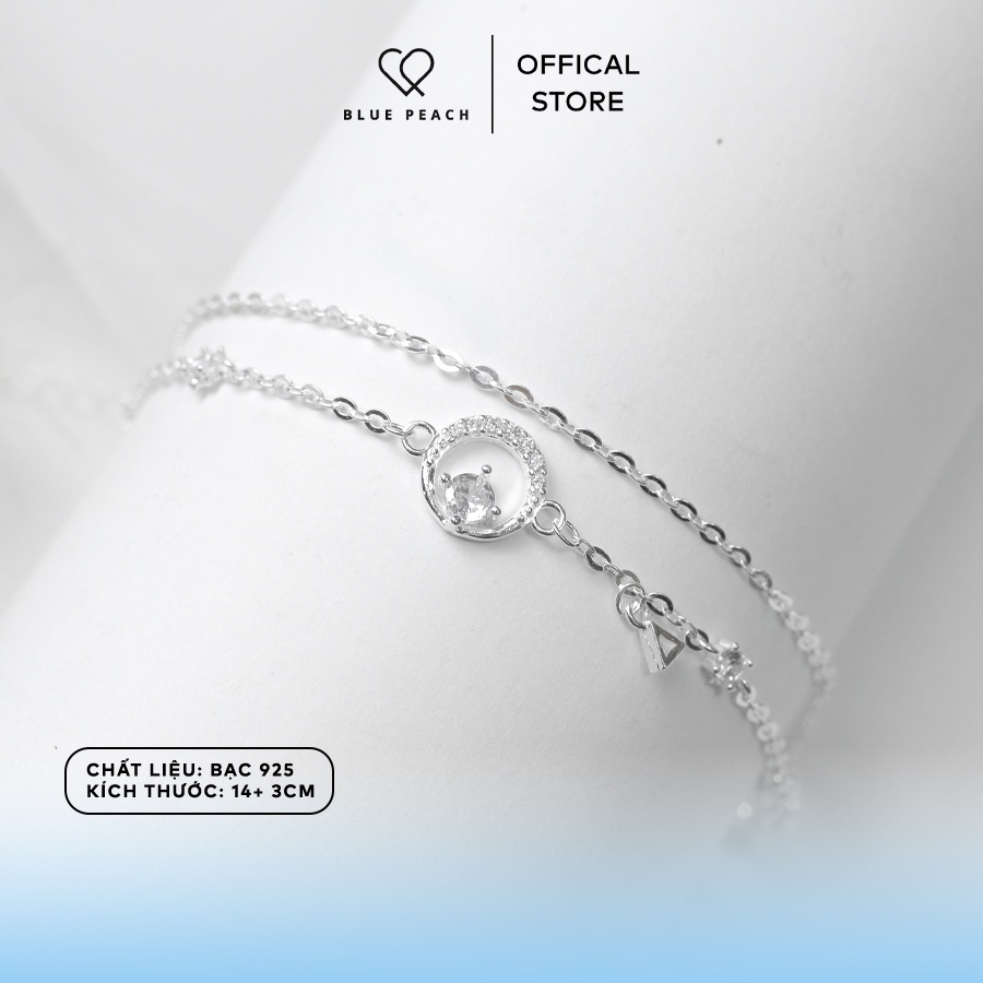 Lắc Tay Bạc Blue Peach Diamond In Circle V1 LT574