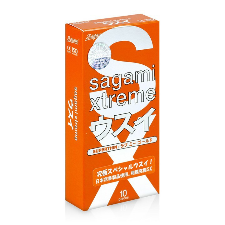 [ GIÁ SỸ ] - Bao cao su cao cấp sagami Xtream loveme Red, siêu mỏng, truyền nhiệt, ôm sát - hộp 10 cái