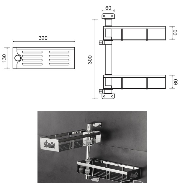 GIÁ ĐỂ ĐỒ ĐA NĂNG 2 TẦNG ROTARY SHELF NX4625HA-2