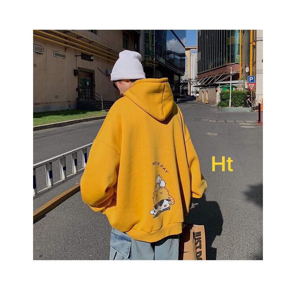 Áo hoodie 3d mèo day in lưng HTH1220