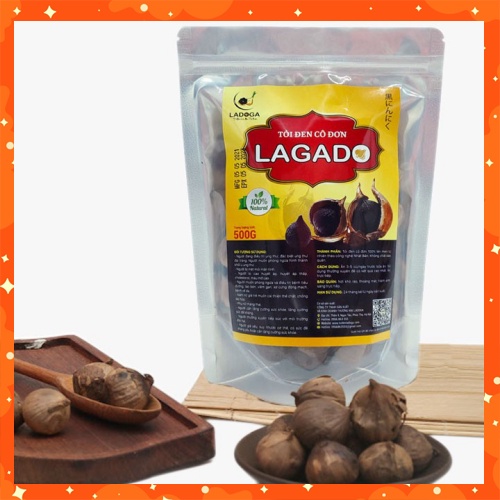 [ HÀNG LOẠI 1 ] Tỏi đen cô đơn LAGADO 100% lên men tự nhiên 90 ngày - Túi 500g