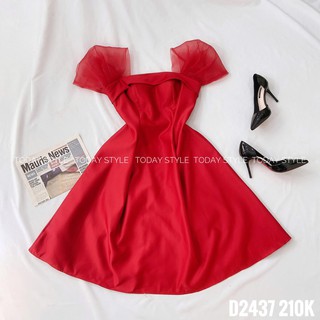 Đầm nữ xòe sang chảnh , váy nữ đẹp tay lưới chất dày dặn TODAYSTYLE freesize d2437