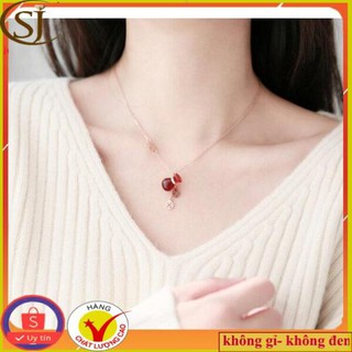 ( SIÊU ĐẸP) DÂY CHUYỀN TITAN HỒ LÔ ĐỎ CÁCH ĐIỆU KIM TIỀN TN094