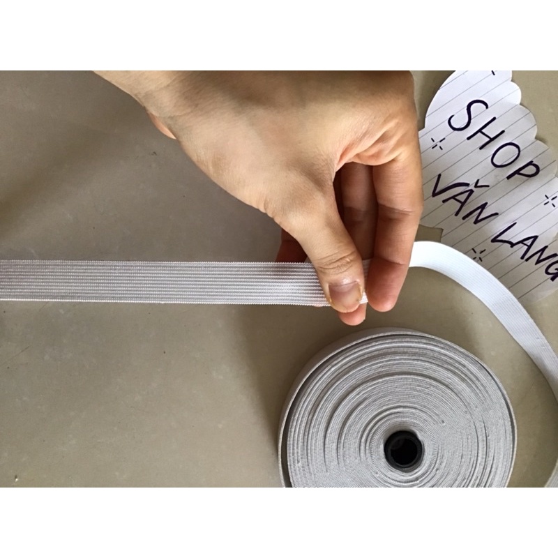 Dây chun màu trắng bản 2 cm - Giá bán theo mét