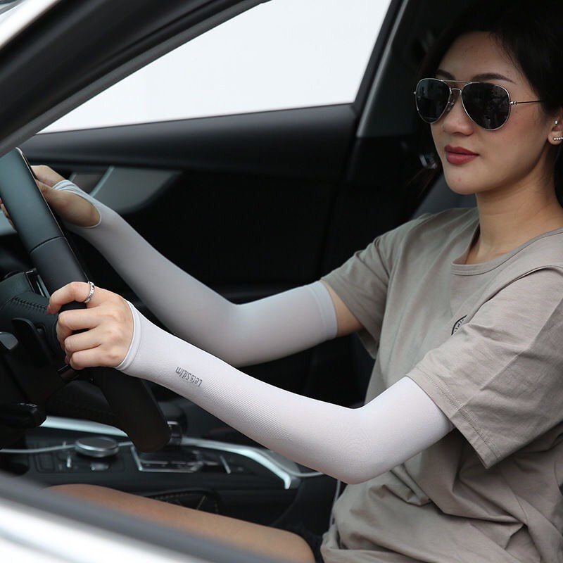 Găng tay chống nắng dành cho nữ chất liệu vải lạnh co dãn chống tia UV