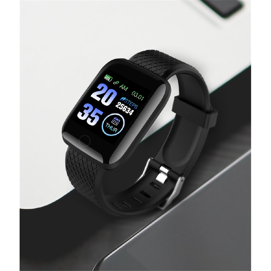 [Ready Stock]116plus Smart Watch Heart Rate Monitor Blood Pressure Fitness Tracker