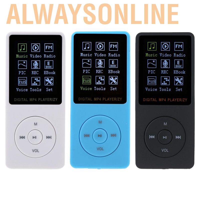 Máy Nghe Nhạc Mp3 Mp4 Usb 2.0 1.8 Inch Hifi Màu Đen / Xanh Dương / Trắng