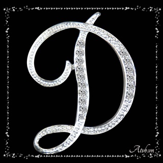 Ghim cài áo hình chữ cái đính hạt pha lê sang trọng