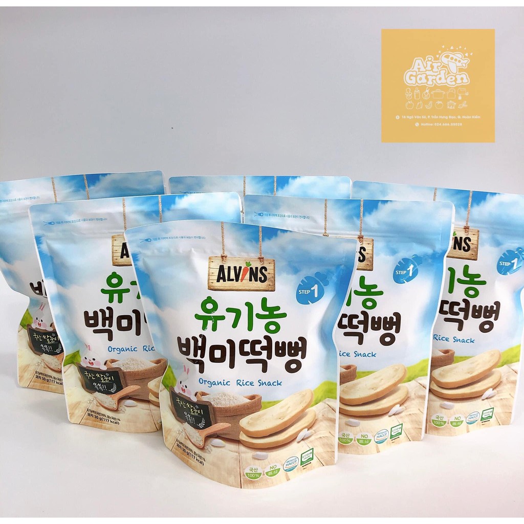 Bánh gạo hữu cơ cho bé ăn dặm không muối Alvins Hàn Quốc ( vị truyền thống và vị bí đỏ)_ me XIU shop