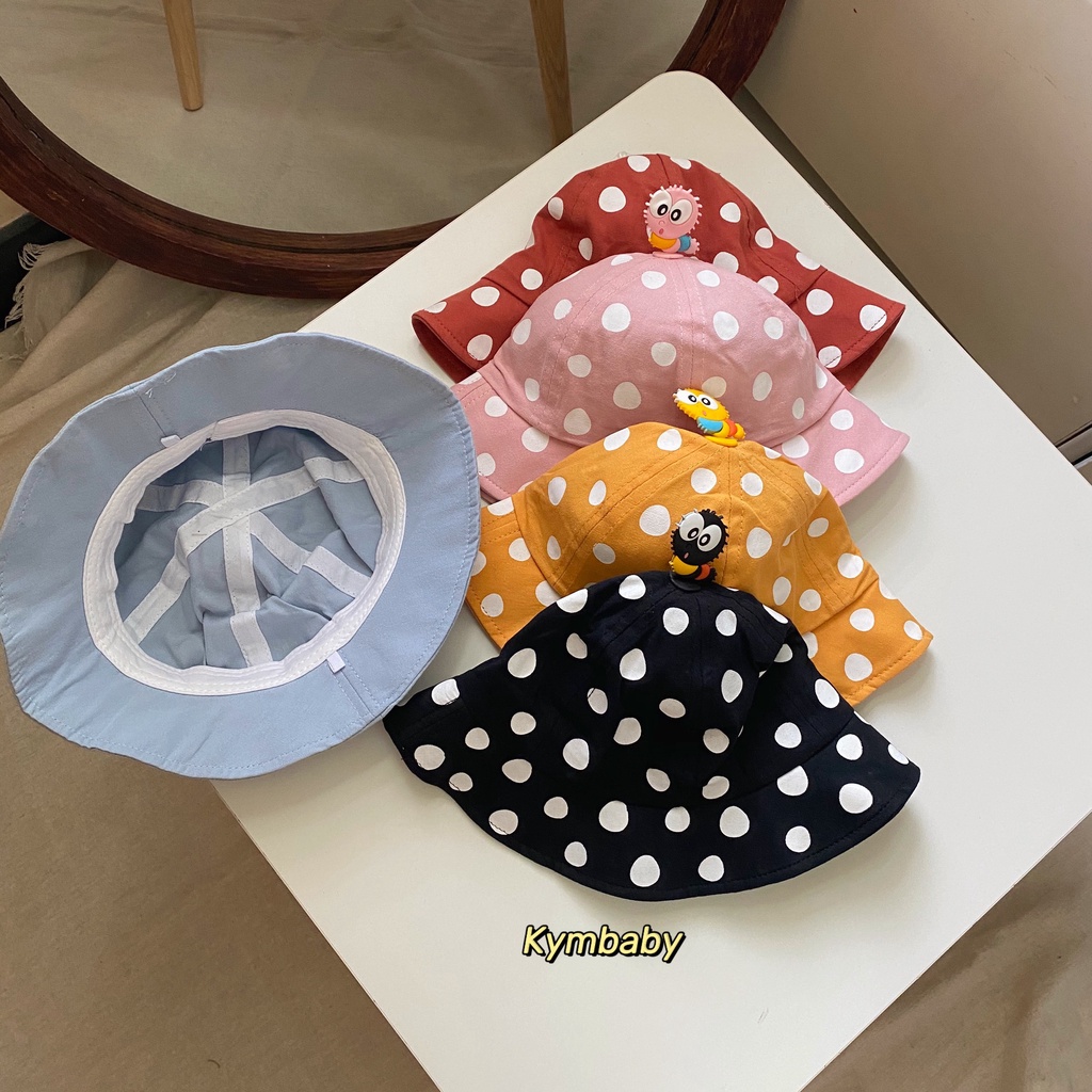 Mũ nón vành chấm bi cute ( kèm dây cài) cho bé từ 1-3 Tuổi M840