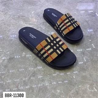 Dép quai ngang burberry đế cao dập logo