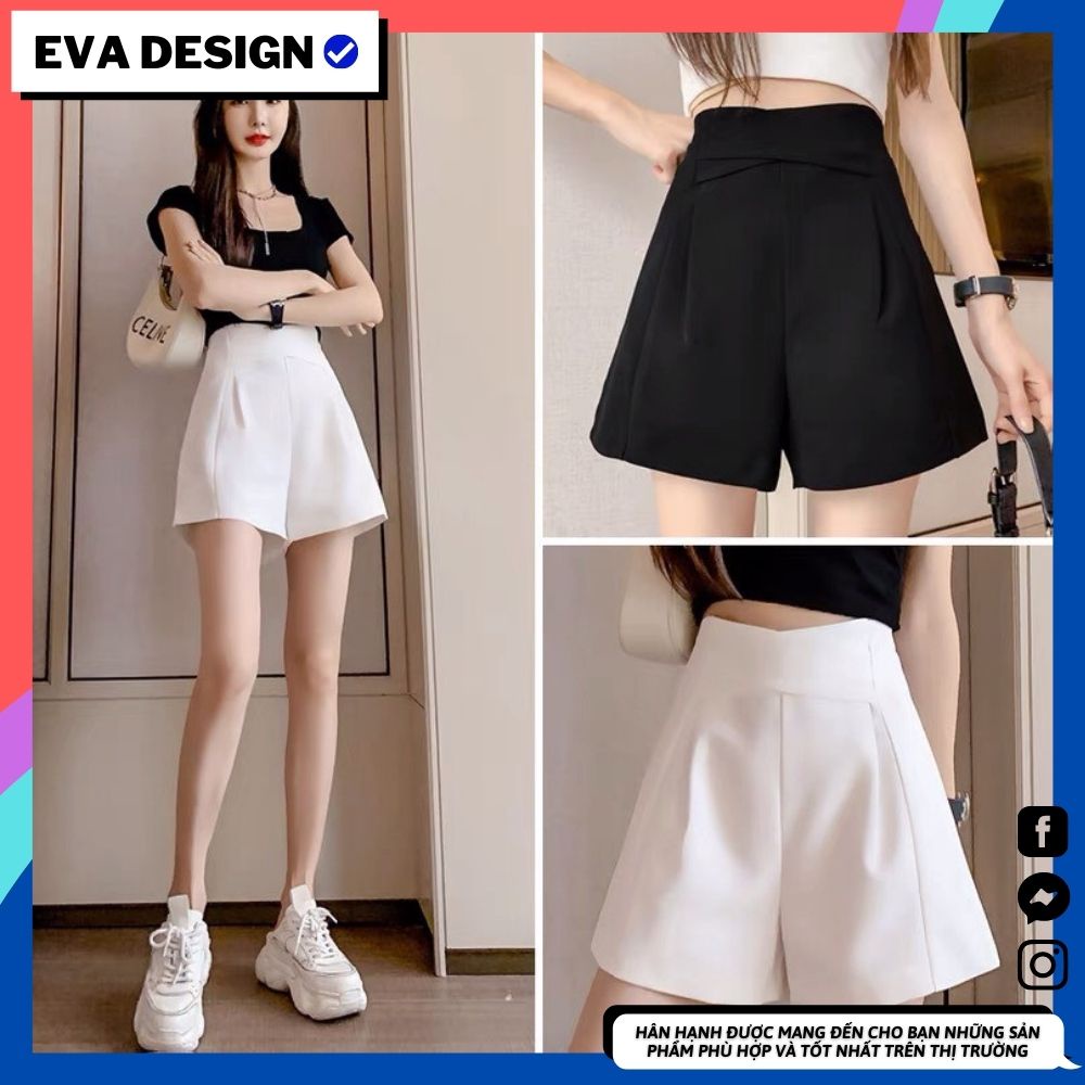 Quần Short Nữ Ống Rộng Cạp Cao Vắt Chéo Xếp Ly Sh05 Quần Đùi Bigsize Đến 80Kg Mặc Ở Nhà, Đi Chơi, Dạo Phố Vào Mùa Hè