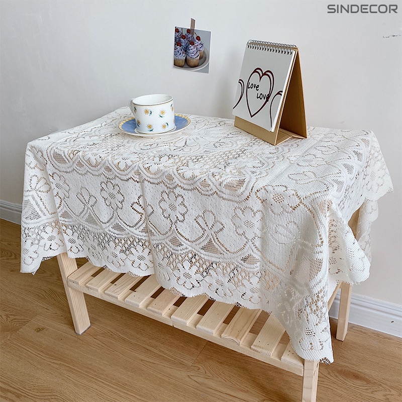 Khăn bàn phối ren sang trọng và cao cấp, phong cách Hàn Quốc nhẹ nhàng Sindecor