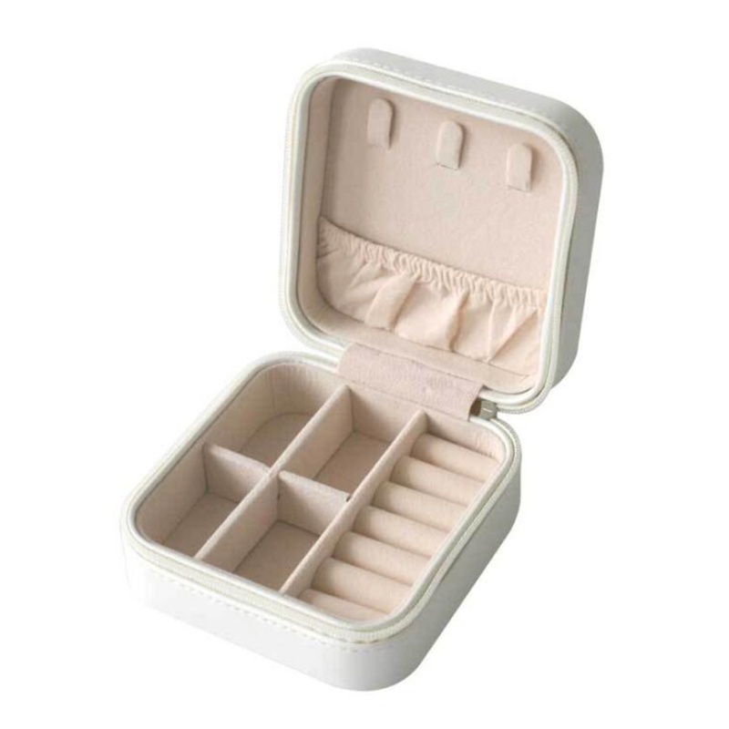 Flgo Hộp Đựng Trang Sức Bằng Da Có Khóa Kéo Tiện Dụng