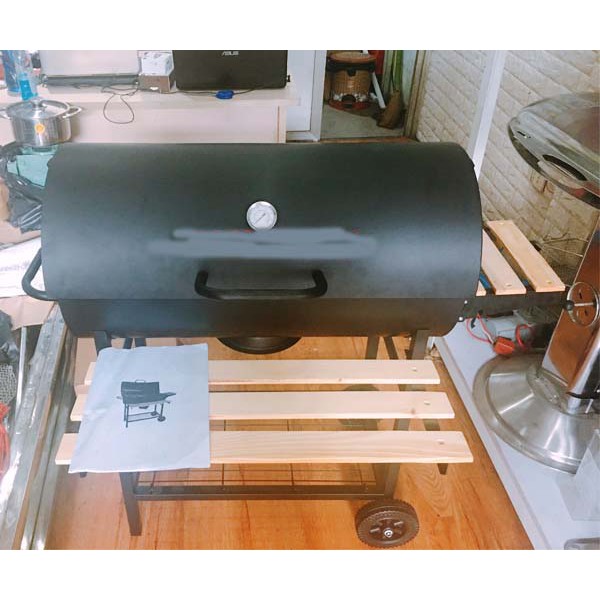 BẾP NƯỚNG THAN HOA LẮP ĐẬY CÓ TAY ĐẨY BBQ-05