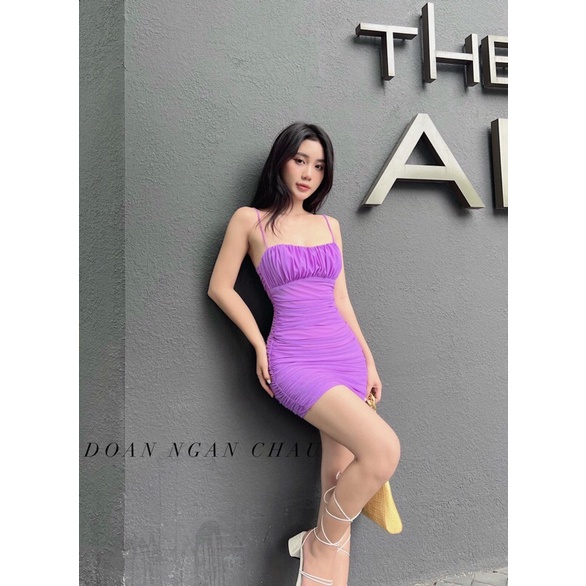 Đầm body lưới nhún ngực