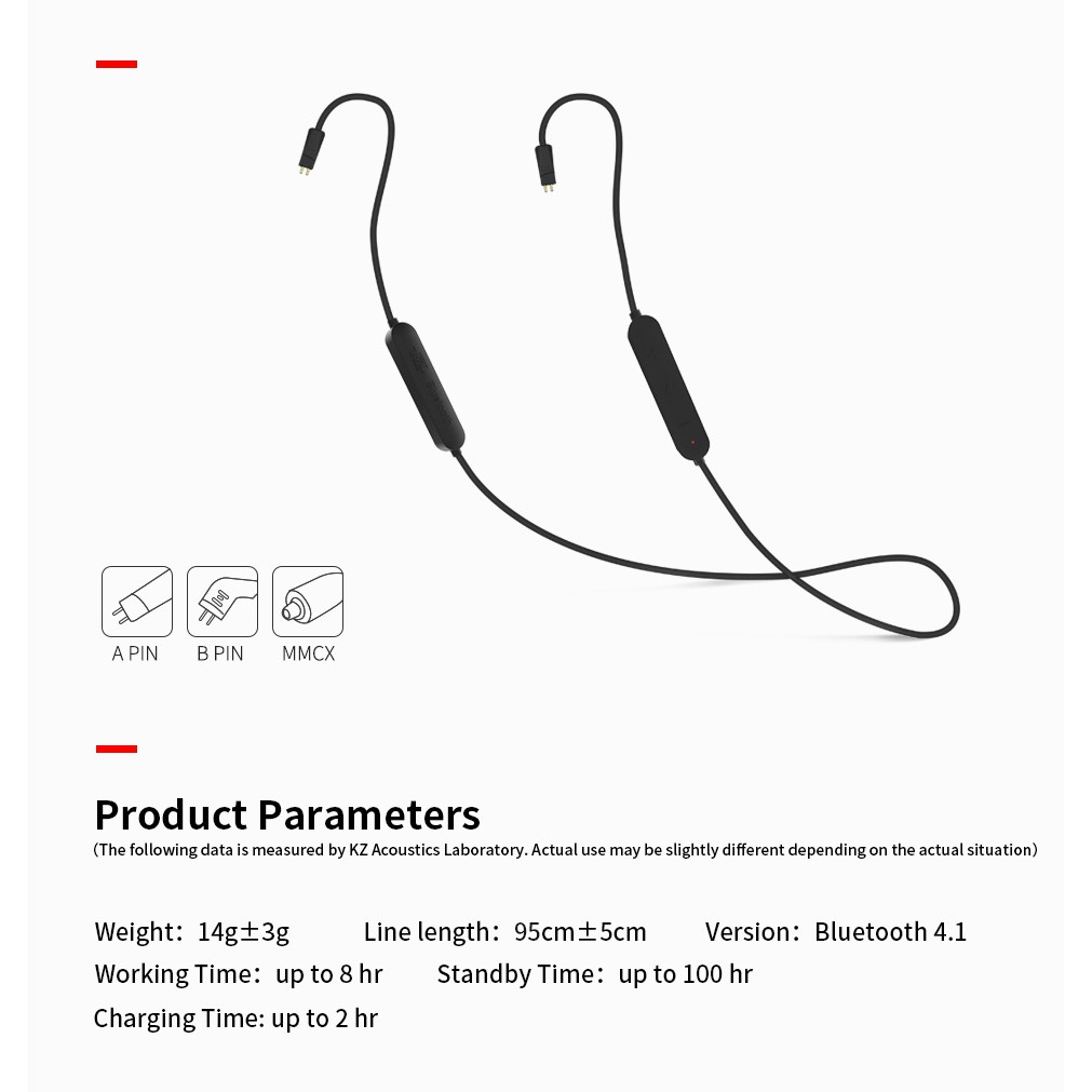 Cáp kết nối Bluetooth 4.1 KZ ZS5 / ZS3 / ZST / ED12 chuyên dụng