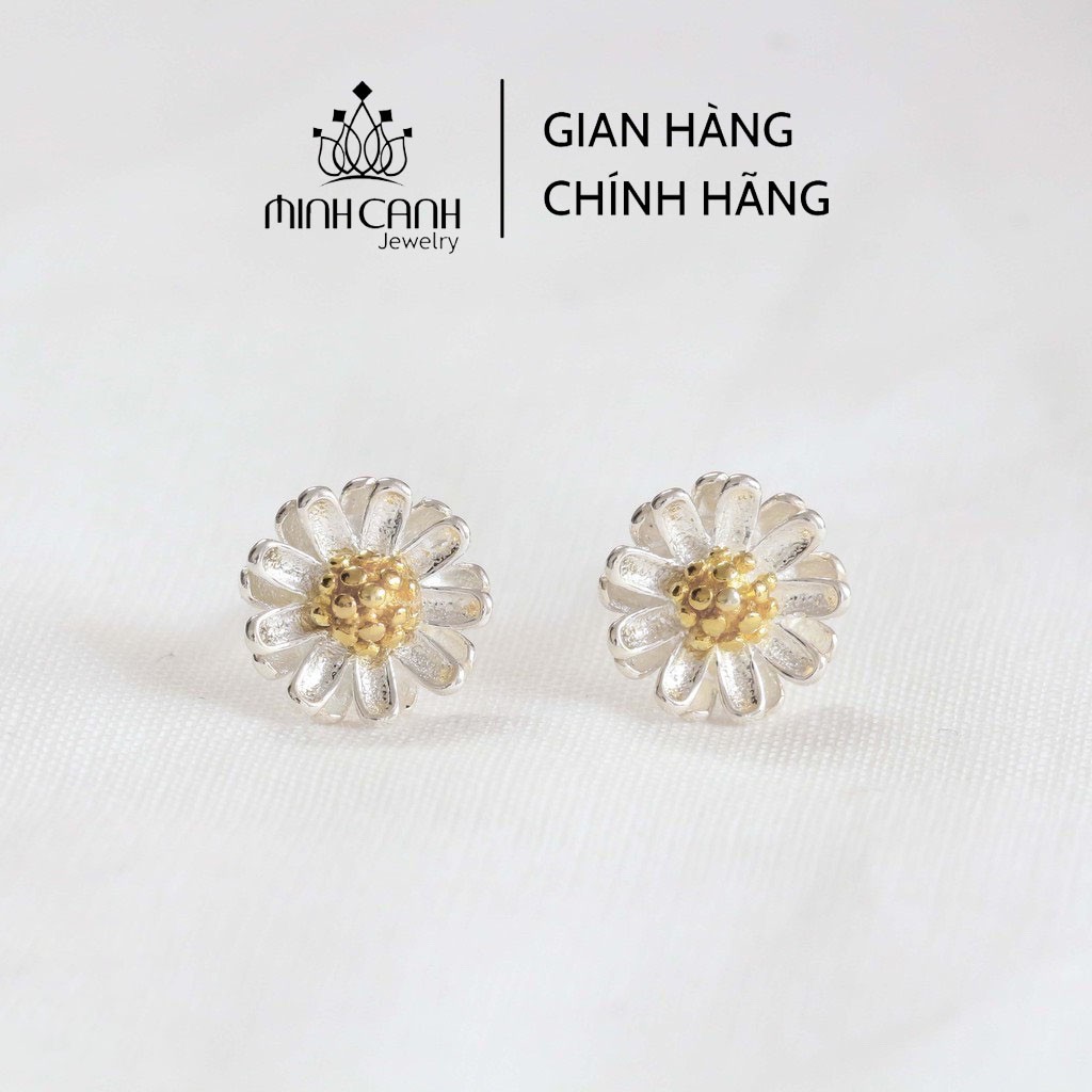 Bông Tai Hoa Cúc Họa Mi Bạc Ý S925 - Minh Canh Jewelry
