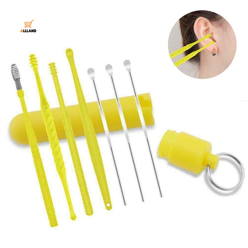 [Hàng mới về] Bộ 7 dụng cụ vệ sinh tai có hộp đựng bằng nhựa abs