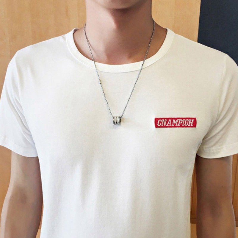 Áo thun ngắn tay thêu chữ cho nam | BigBuy360 - bigbuy360.vn