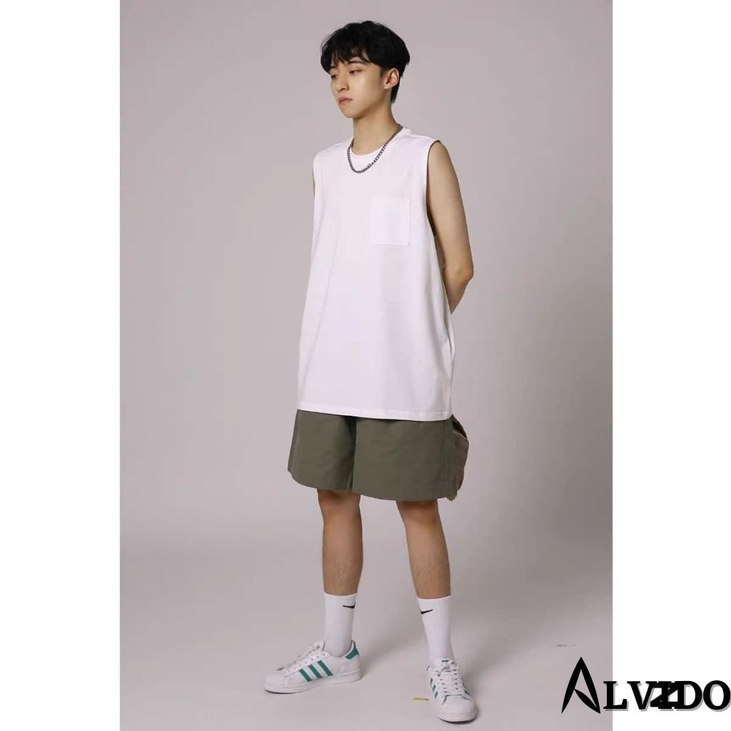 Áo ba lỗ nam SANVADIO - Áo ba lỗ túi unisex from rộng hàn quốc