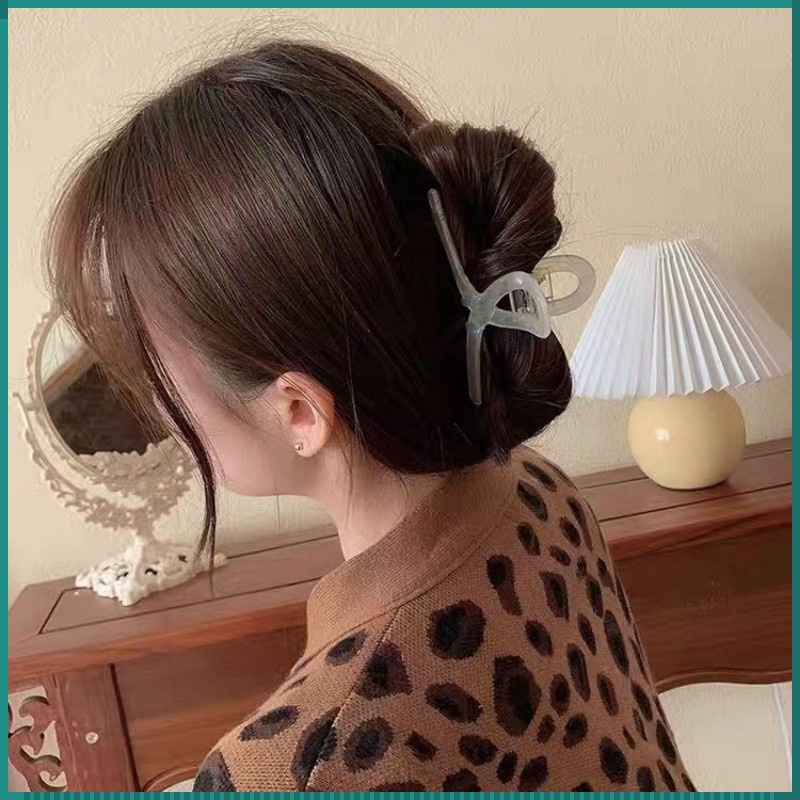 Kẹp Tóc Họa Tiết Da Báo / Cá Mập Phong Cách Retro Nhật Hàn Đơn Giản Cho Nữ