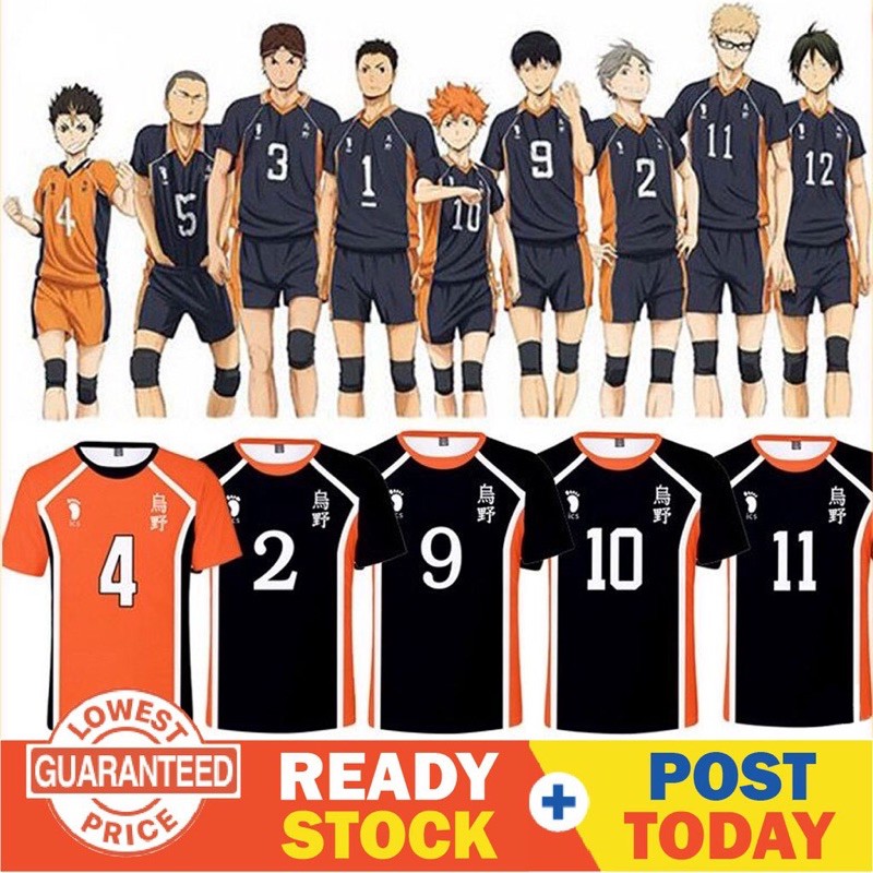 Áo Thun Đồng Phục Bóng Chuyền Hinata Shoyo Haikyu Hóa Trang Anime Karasuno JY7V