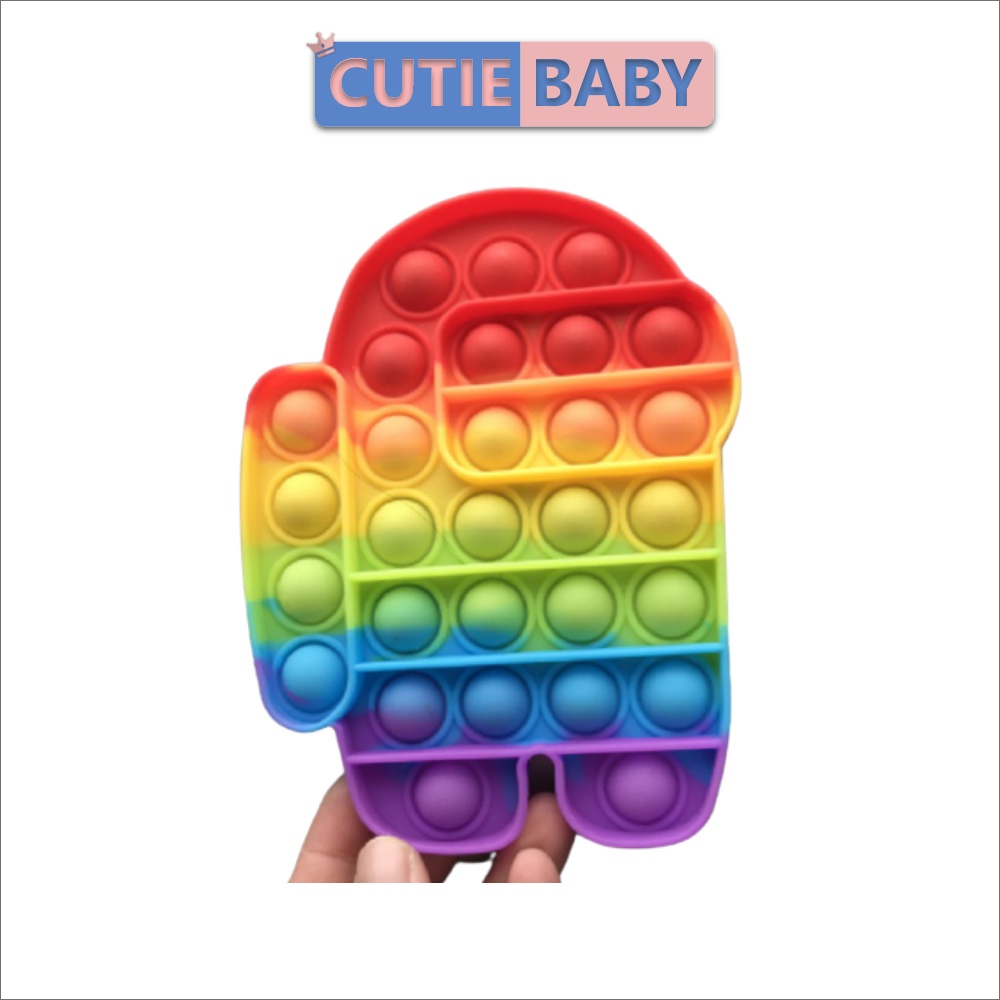 Đồ chơi bóp bong bóng silicon pop it Cutiebaby giảm căng thẳng stress, nhiều kiểu dáng độc đáo cho bé, trẻ trai, gái