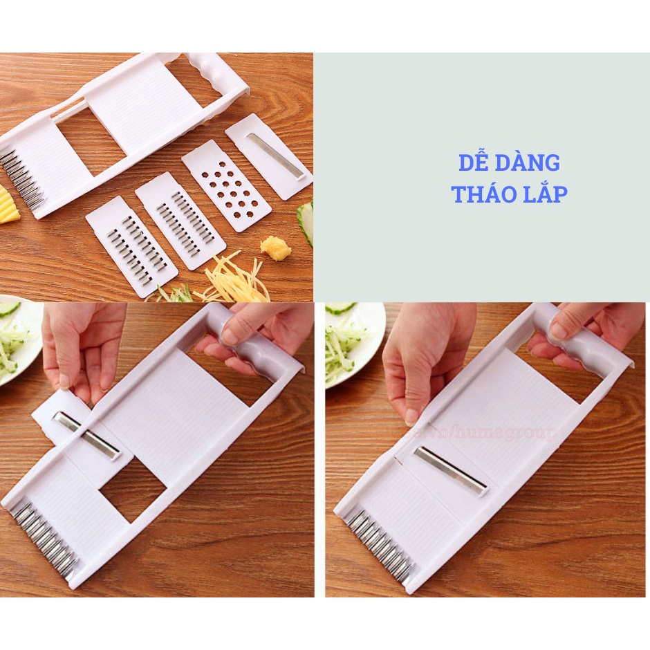 Bộ Dao Nạo, Bào Sợi Rau Củ Đa Năng – Đồ/Dụng Cụ Nạo Gọt Rau Củ Quả - Bàn Bào Sợi 5 Chi Tiết Cao Cấp