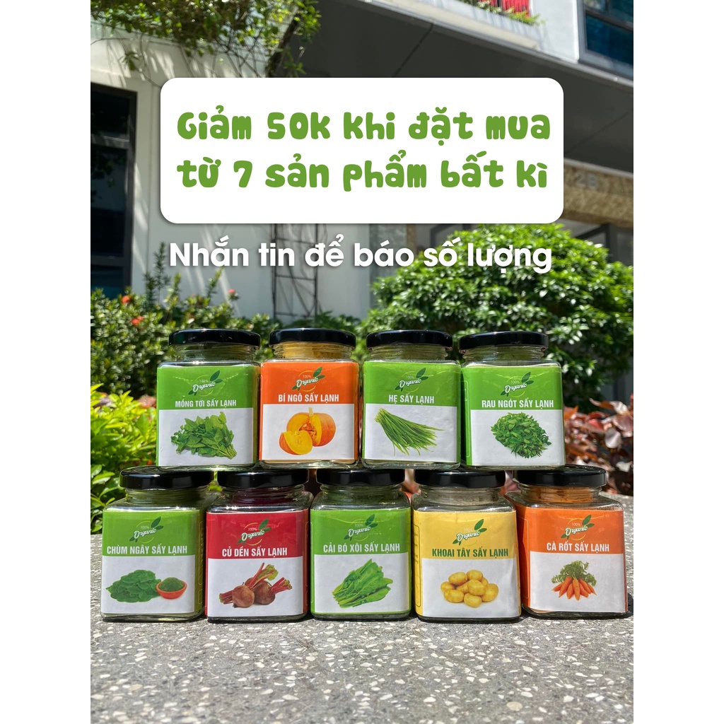Combo Rau Củ Quả Hữu Cơ Nguyên Chất Sấy Lạnh Cao Cấp, Bột Ăn Dặm, Thanh Lọc Cơ Thể
