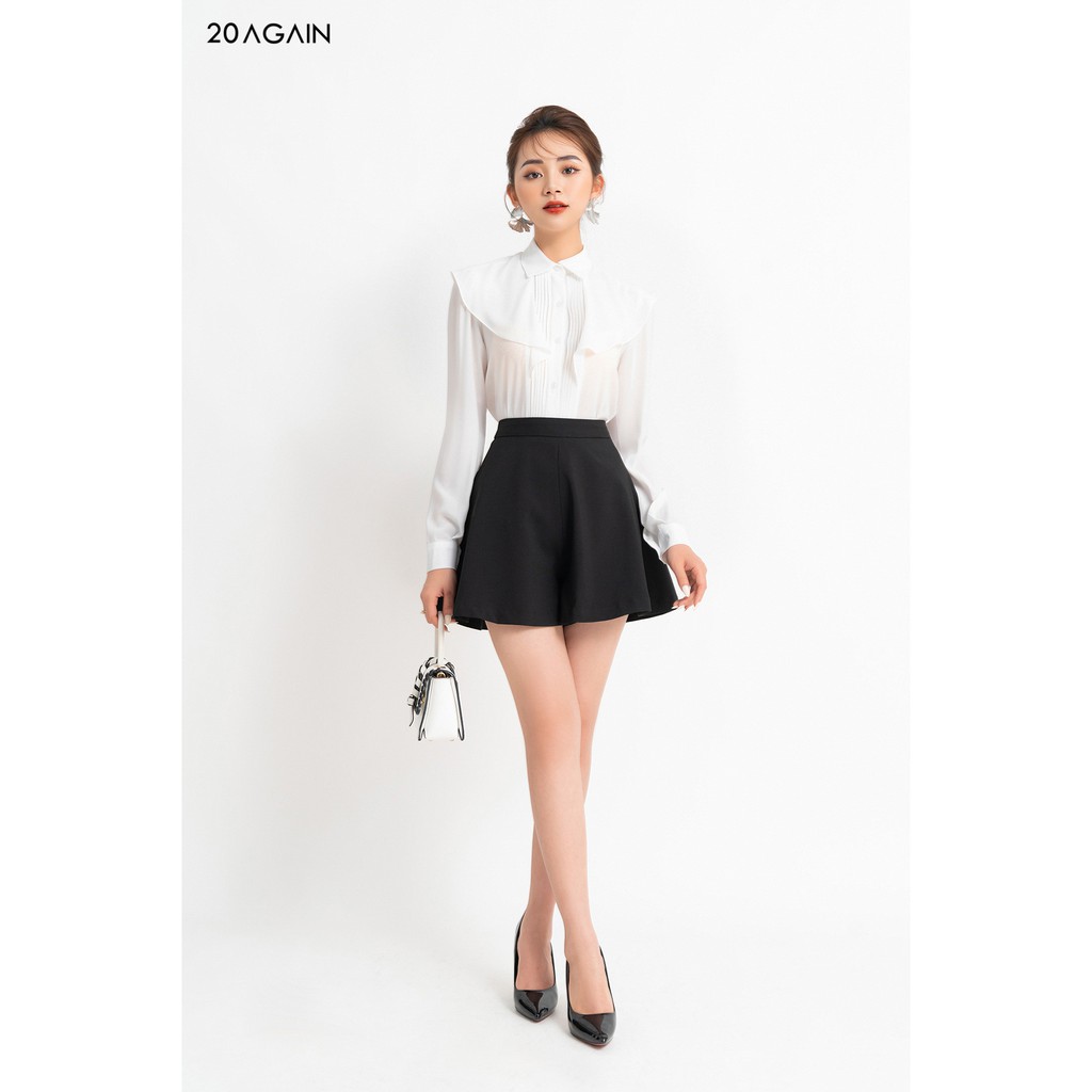 Quần short vải ống xòe rộng 20AGAIN thiết kế tiểu thư SVA1209
