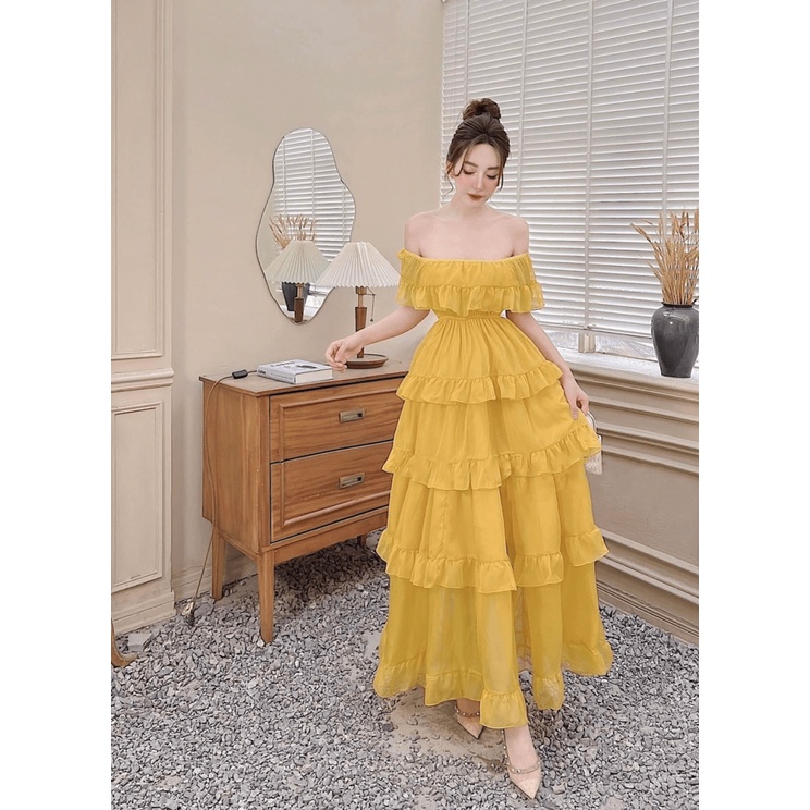 Mẫu HOT Đầm Voan Tầng Trễ Vai | Sale 50% Nhanh Tay Lên Các Nàng Ơi UP
