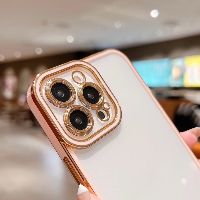 Ốp Điện Thoại Trong Suốt Mạ Viền Cho OPPO A77s A57 2022 A16k A16e A96 A76 A54 A16 A15 A15s A7 A5s A12 A11k A74 A95 A94 5G